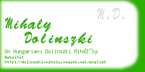 mihaly dolinszki business card